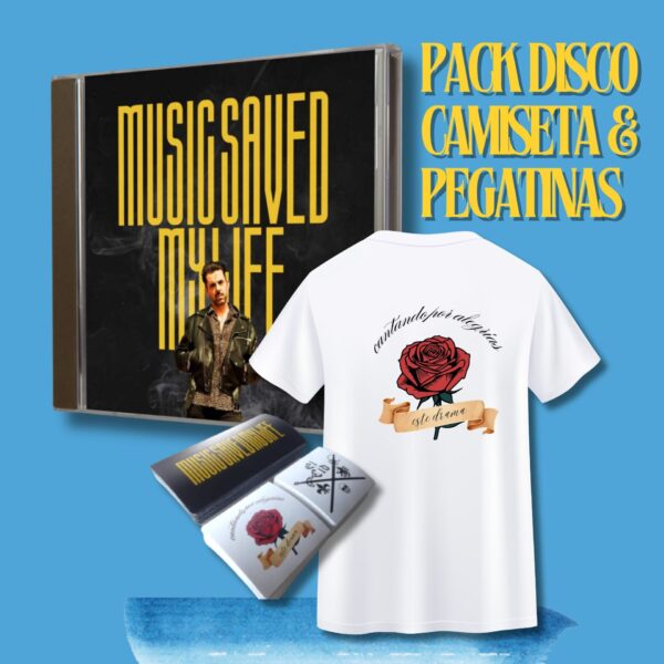 Pack disco, camiseta y pegatinas